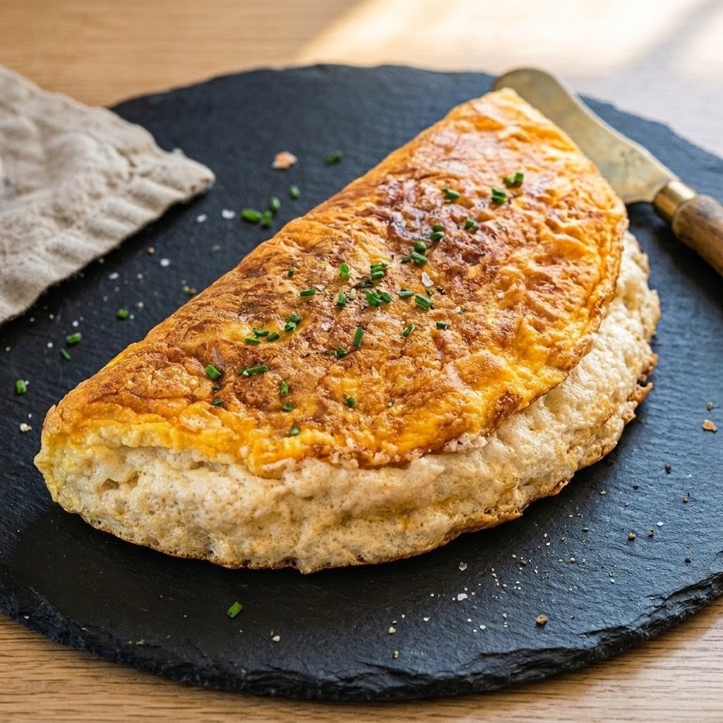 Omelette soufflée au comté