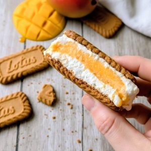 Cheesecake japonais (ou presque) mangue & spéculoos