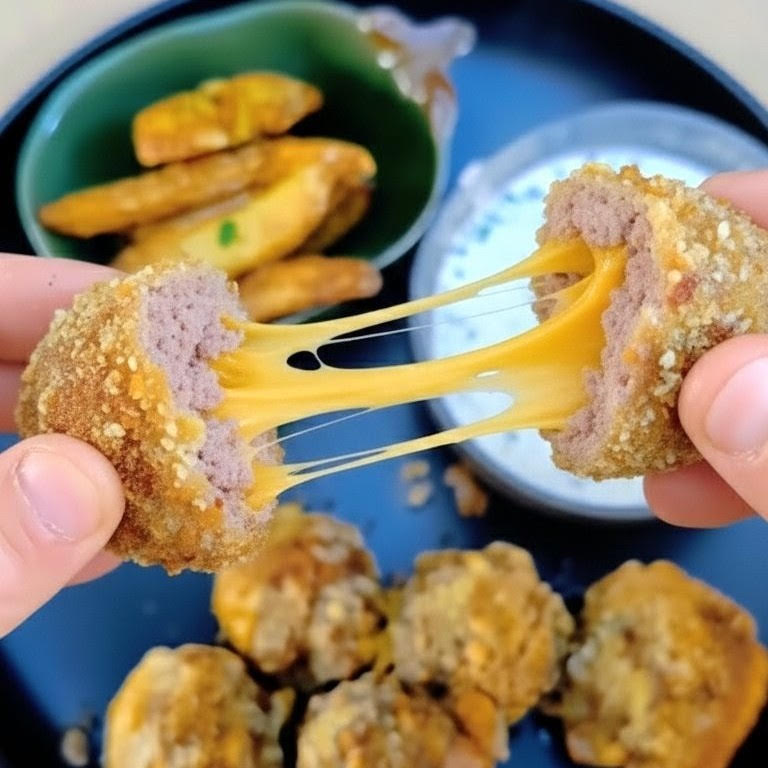 Boulettes boeuf & cheddar panées
