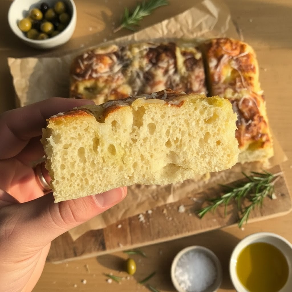 La focaccia la plus facile du monde (zéro pétrissage)