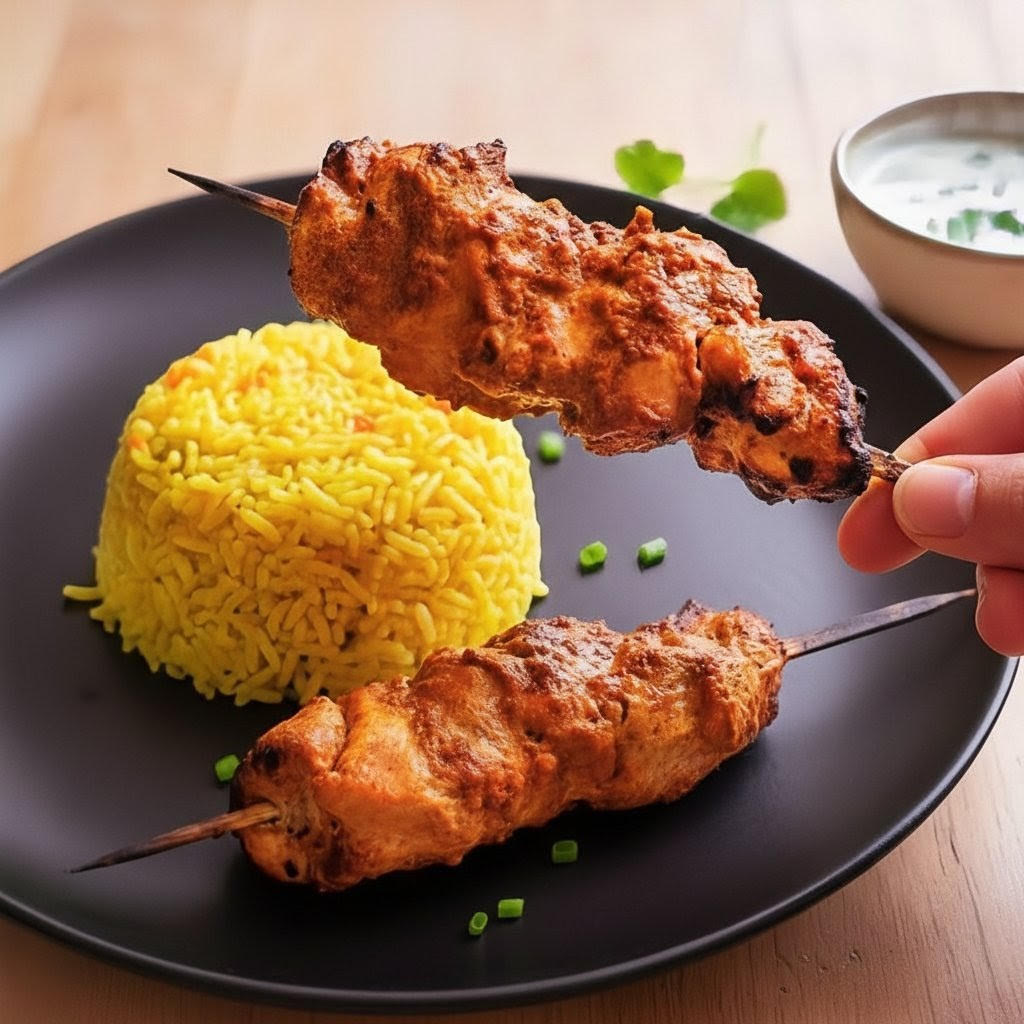 Brochettes de poulet tandoori