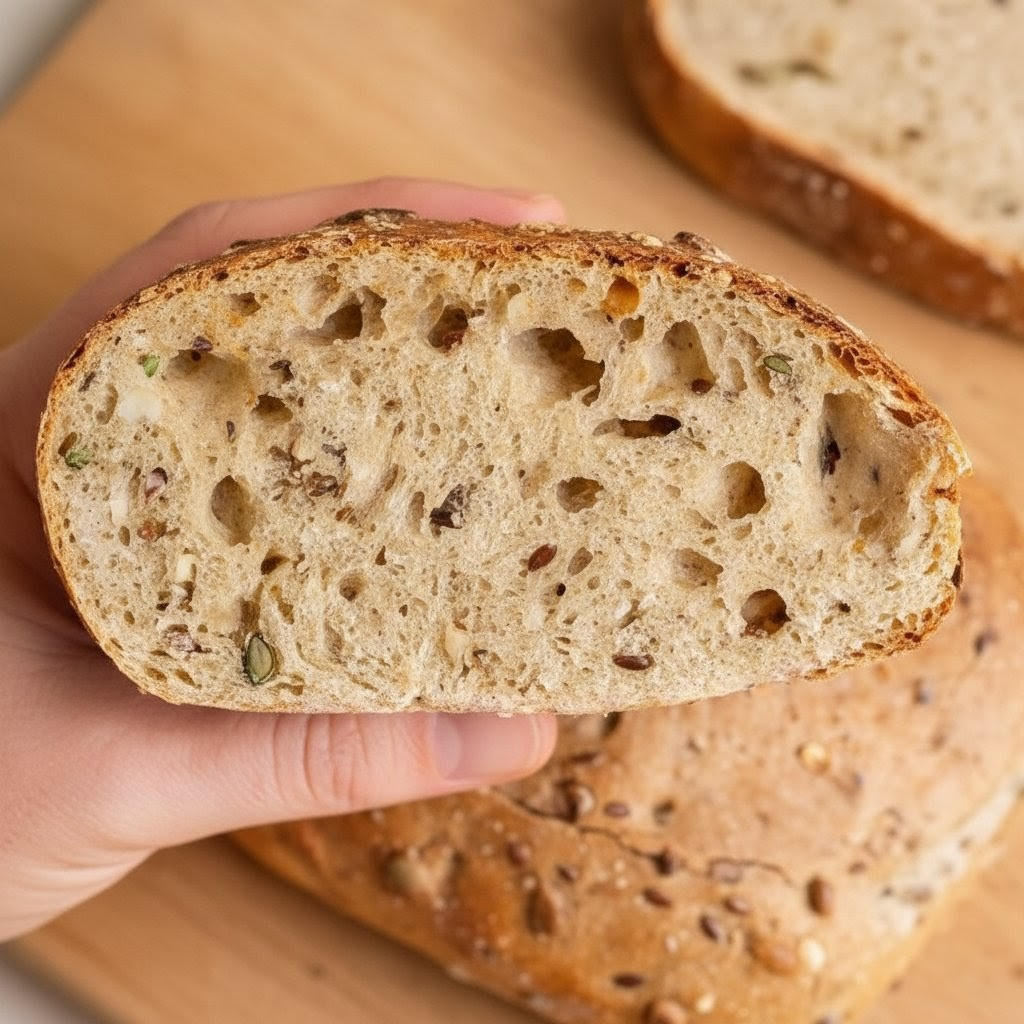 Pain au levain semi-complet aux graines