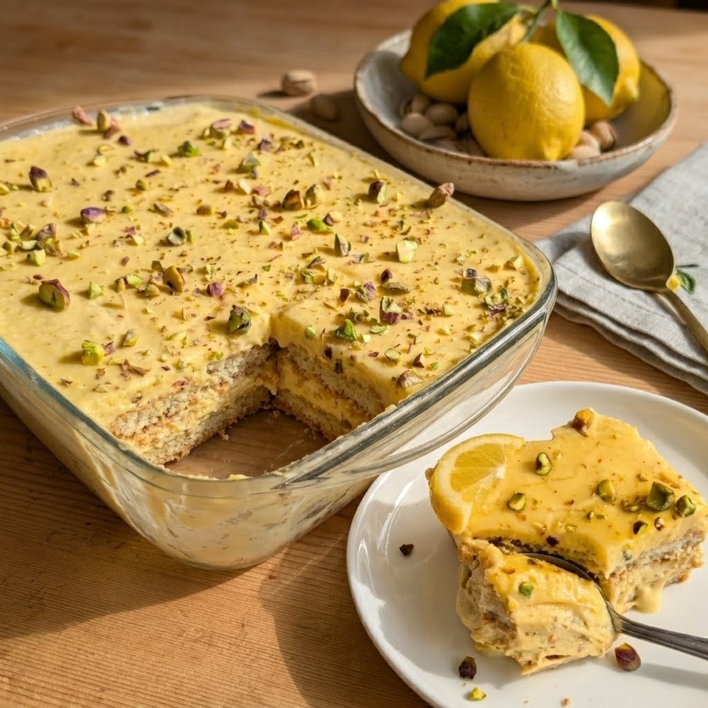 Tiramisu citron pistache au lemon curd