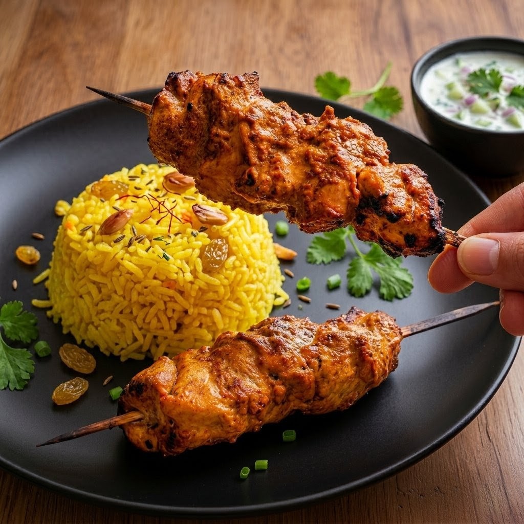 Brochette poulet tandoori