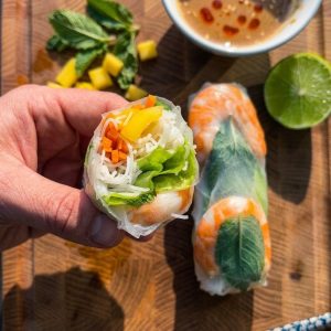 Rouleaux de printemps crevettes mangue