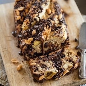 banana bred chocolat et cacahuètes