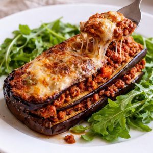 Lasagnes d’aubergine sans pâtes (faciles et gourmandes)