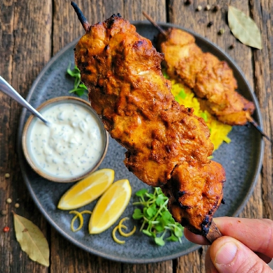 Brochettes de poulet tandoori