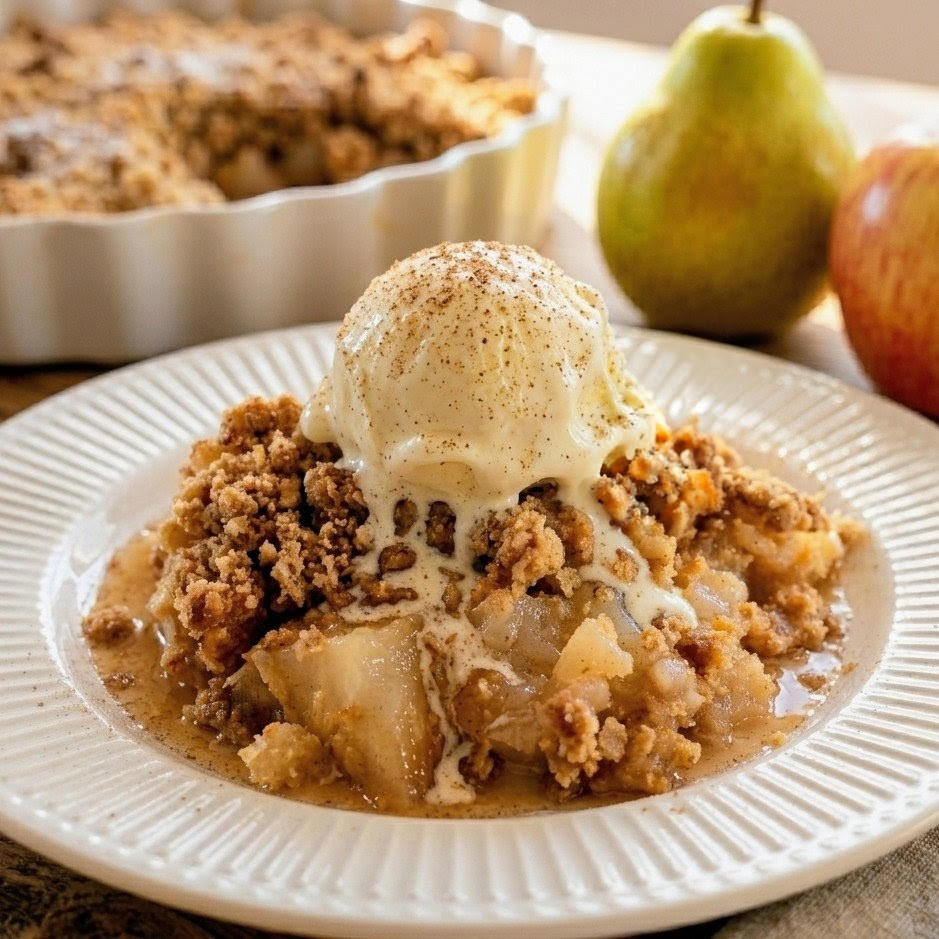 Crumble pommes poires croustillant
