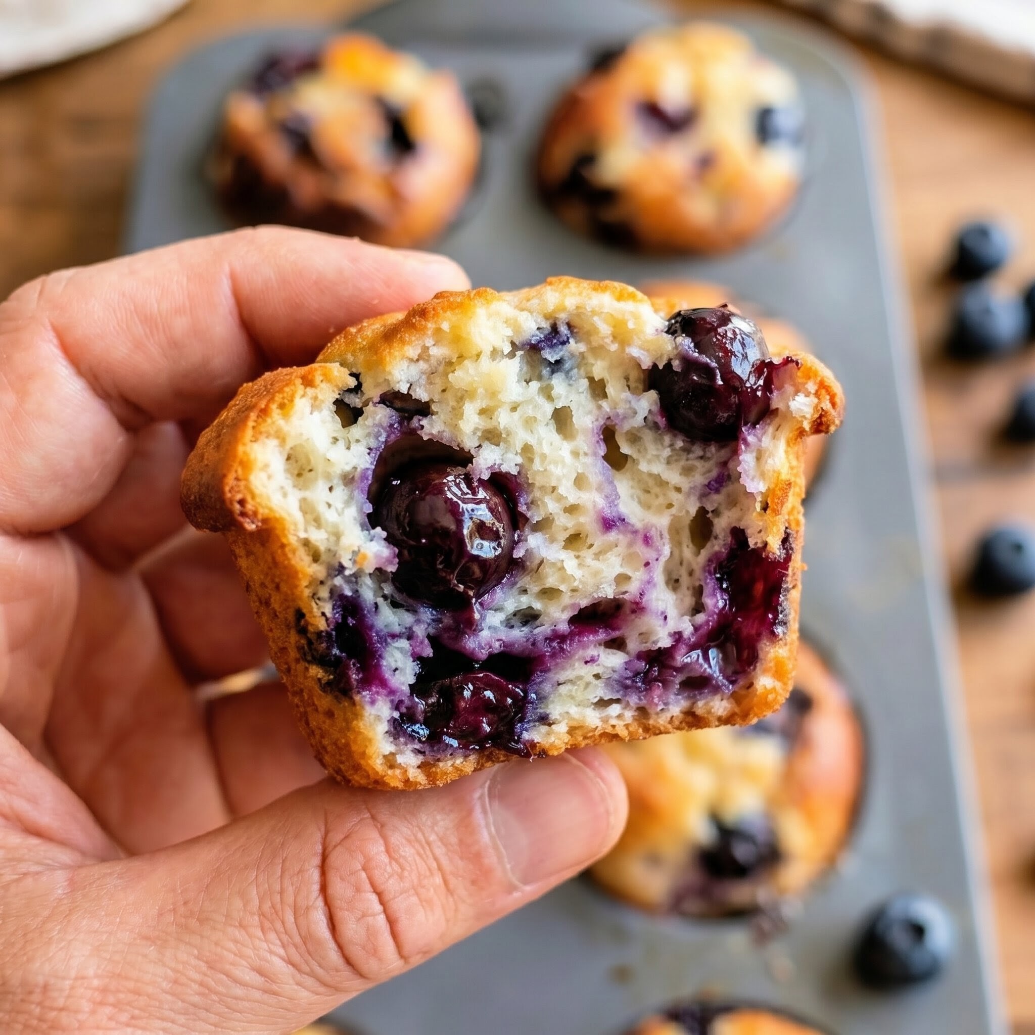 Muffins aux myrtilles protéinés (sans farine)
