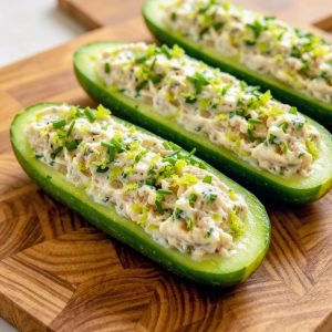 Mini concombres farcis aux sardines & citron vert