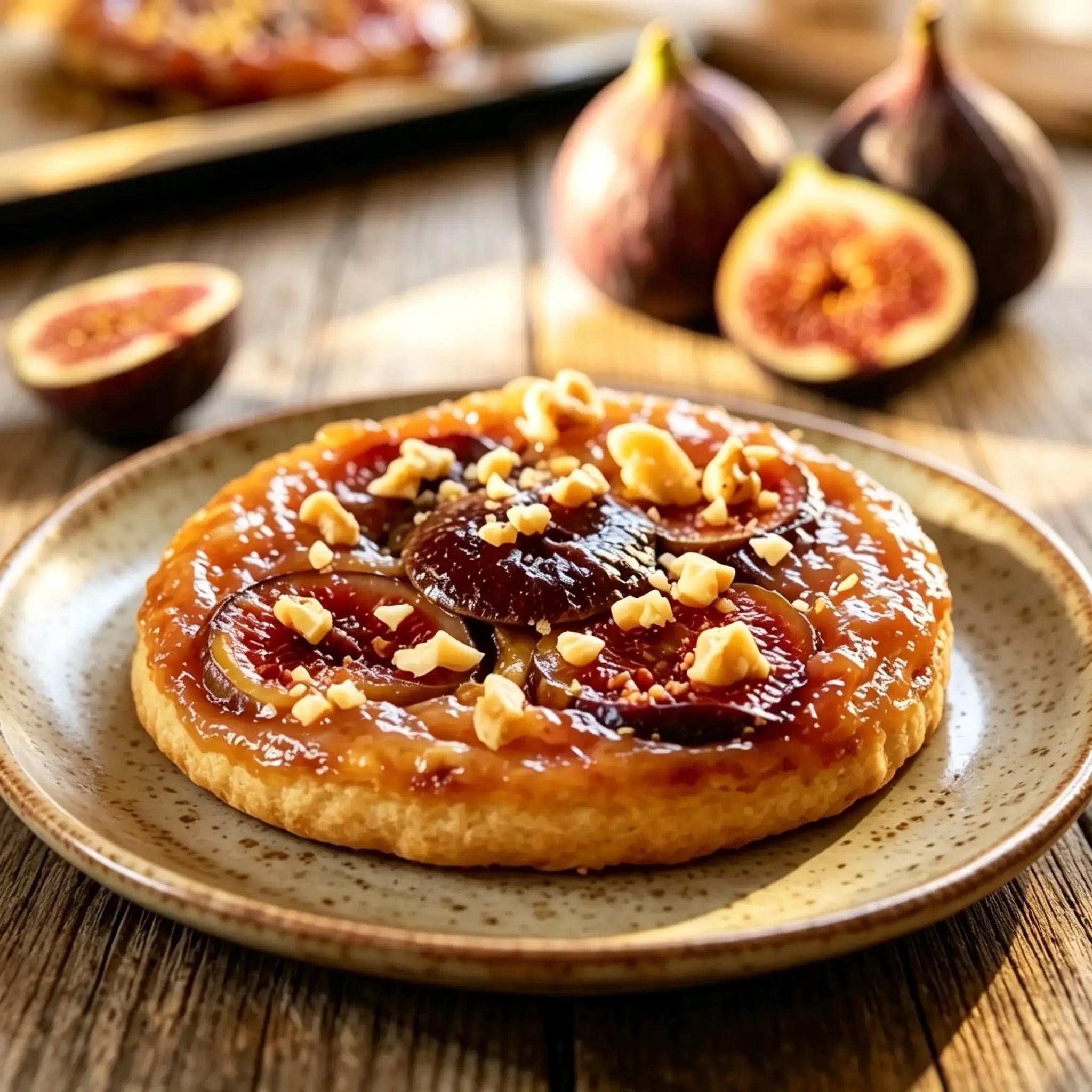 Mini tatins aux figues, chèvre & miel