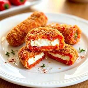 Poivrons à la feta panés au panko