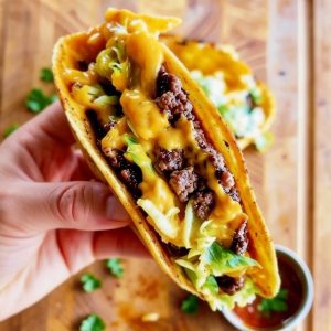 Smash burger tacos