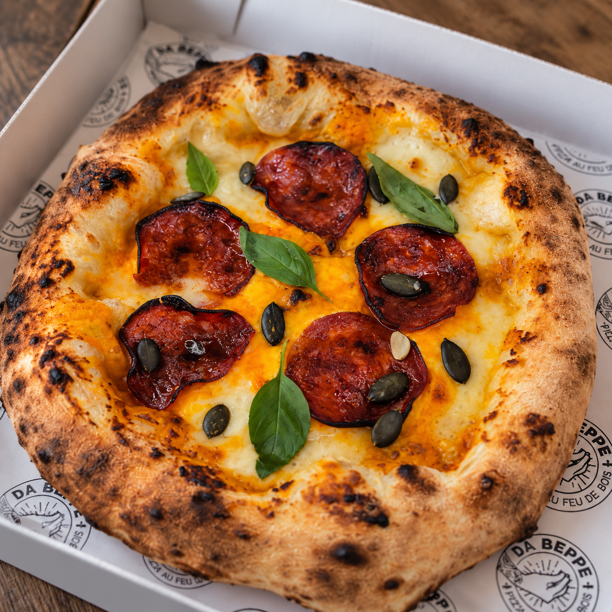 Pizza au potimarron, chorizo et tomme de Savoie